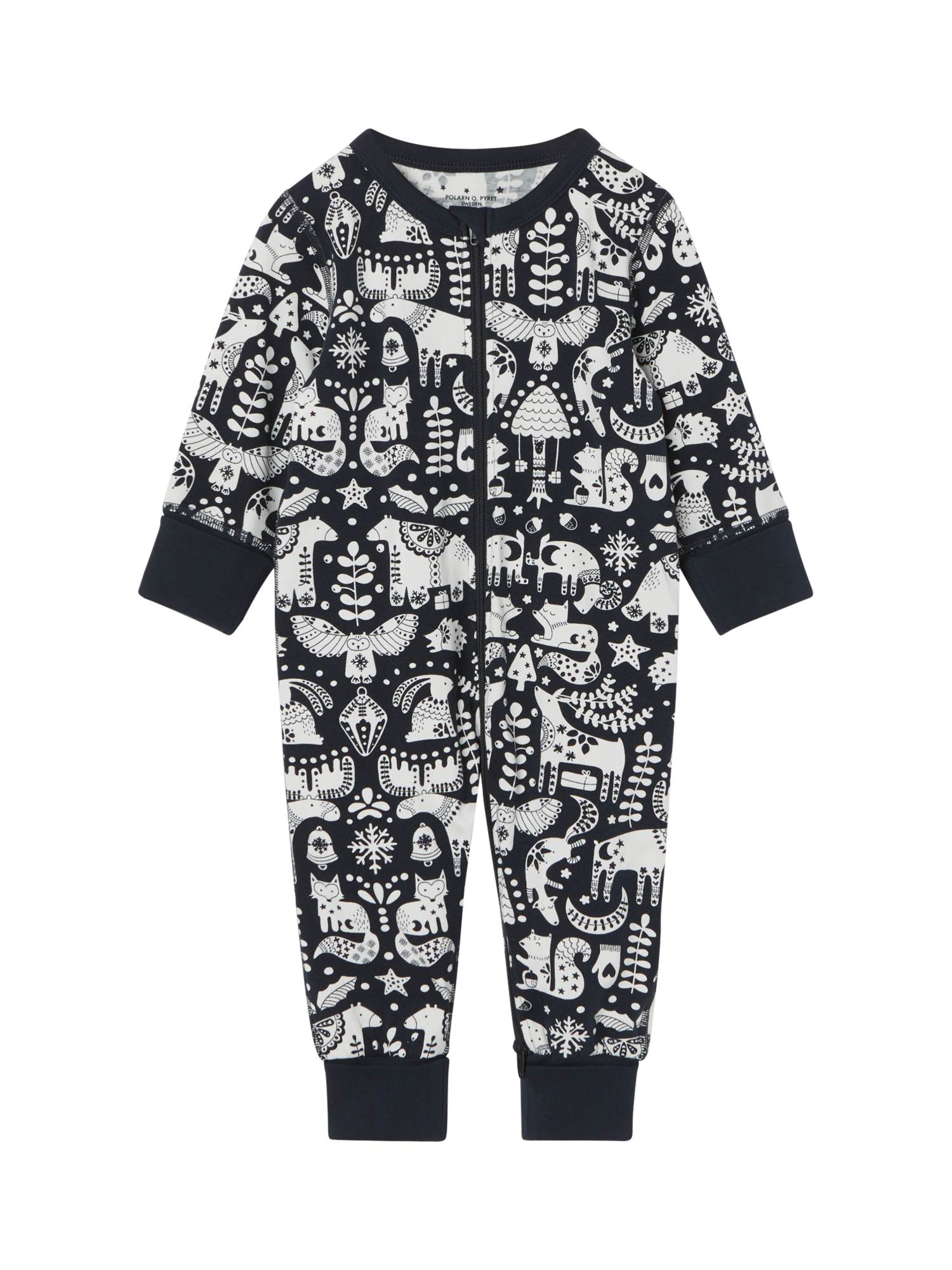 Polarn O. Pyret Kids' Nordic  Animal Sleepsuit, Blue