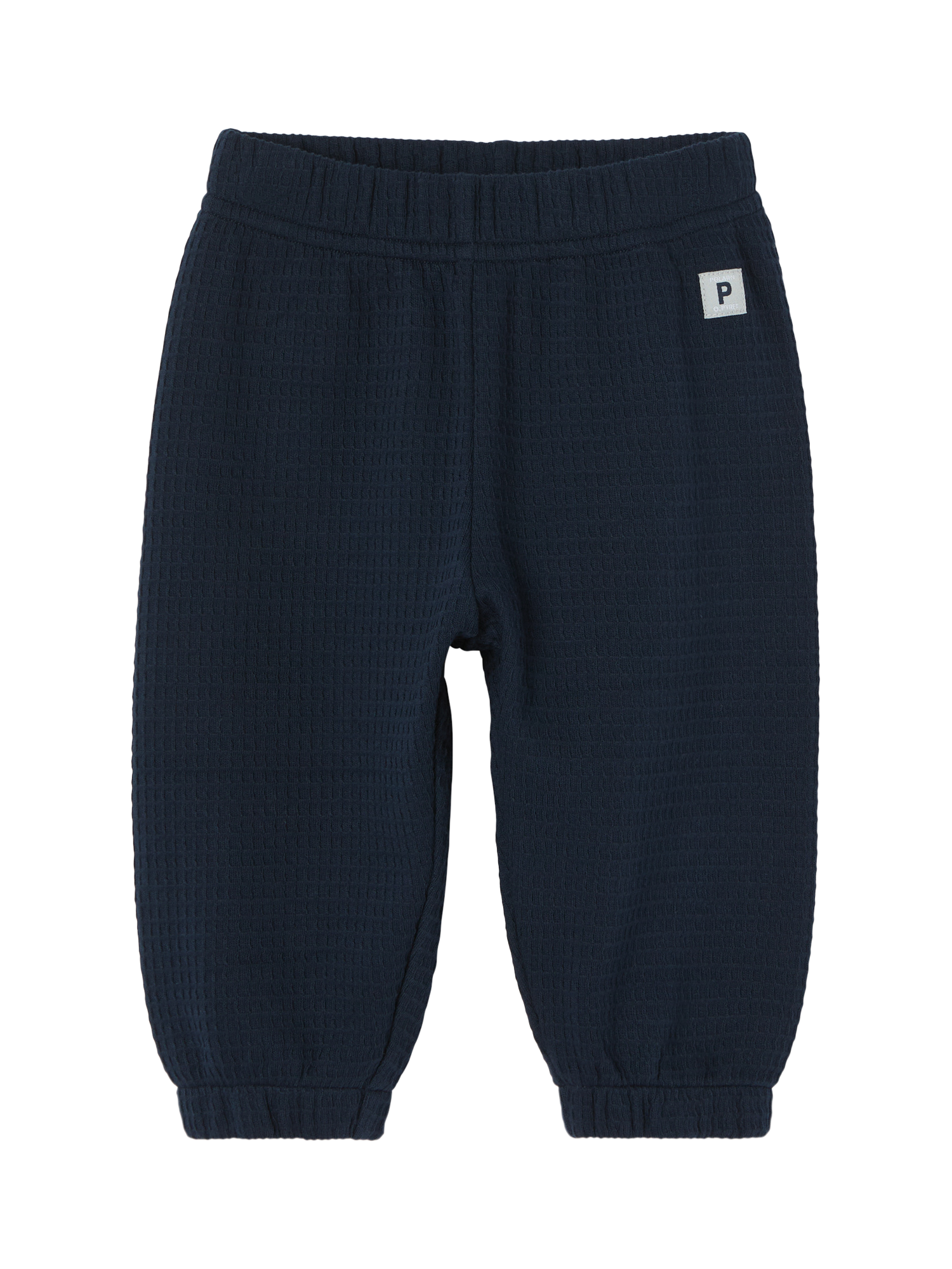 Polarn O. Pyret Baby Organic Cotton Jogger Bottoms, Blue