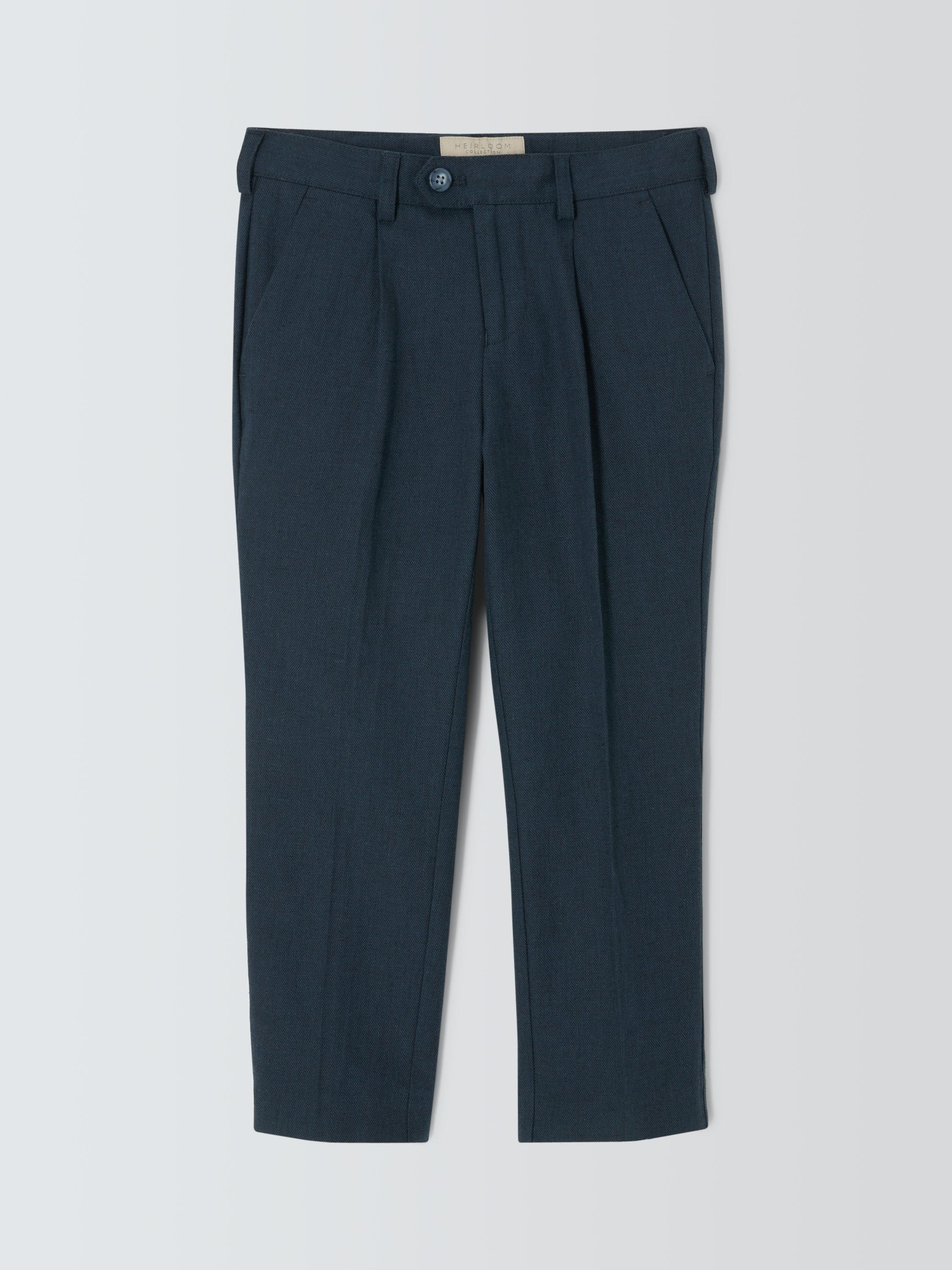 Product image 4 of 8, which shows John Lewis Heirloom Collection Kids' Straight Tailored Trousers, Blue, 2 years