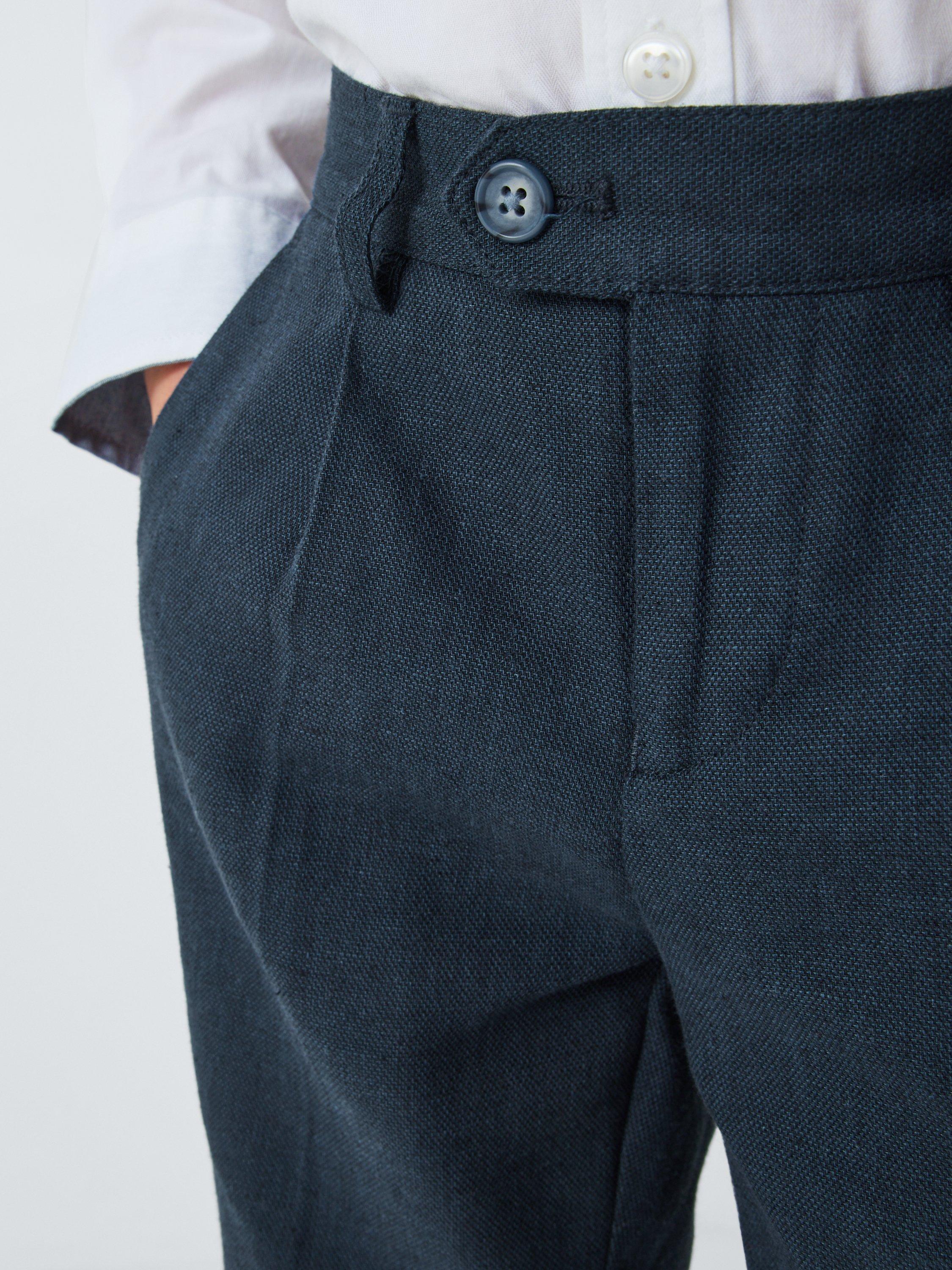 Product image 7 of 8, which shows John Lewis Heirloom Collection Kids' Straight Tailored Trousers, Blue, 2 years