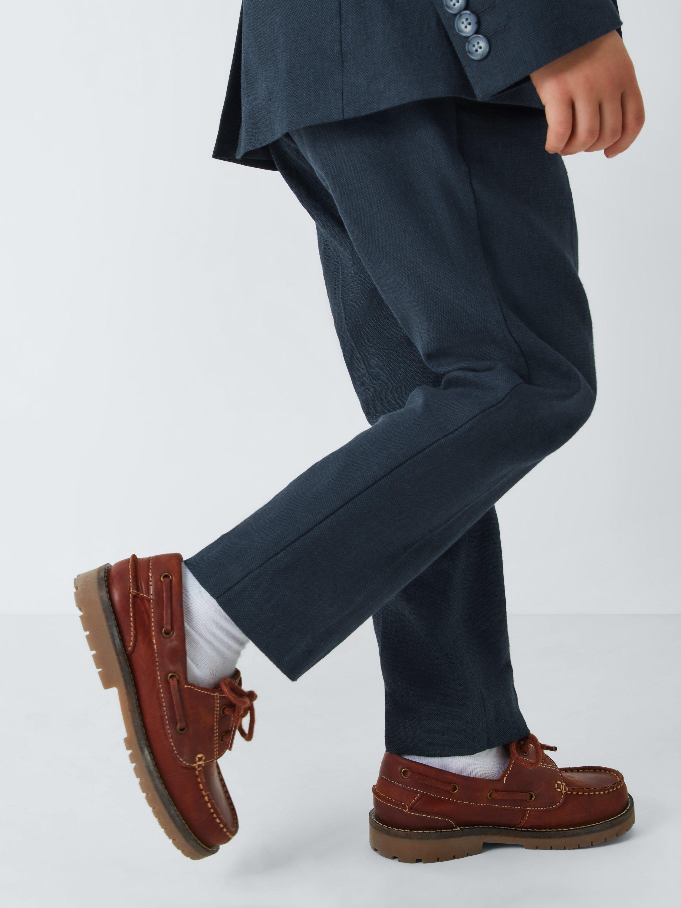 Product image 8 of 8, which shows John Lewis Heirloom Collection Kids' Straight Tailored Trousers, Blue, 2 years