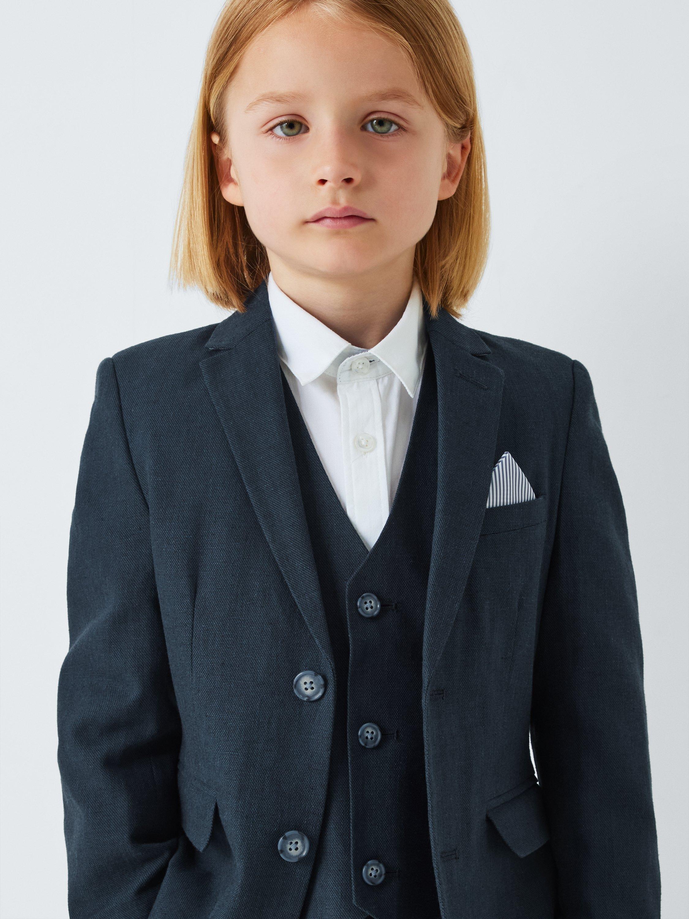 Product image 8 of 8, which shows John Lewis Heirloom Collection Kids' Tailored Blazer, Blue, 3 years