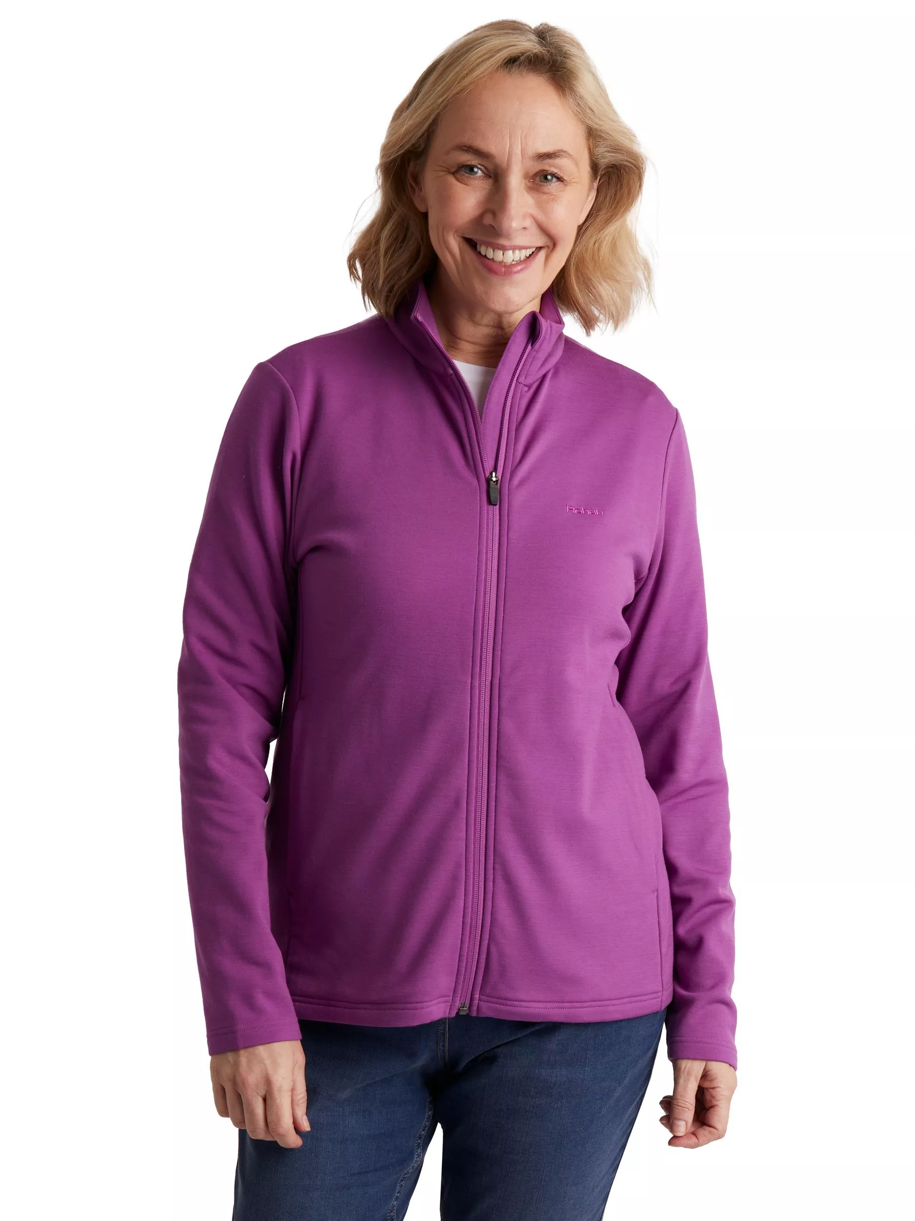 MERINOMINK Women’s Purple Cuffed Zip store Up Jacket Size Small