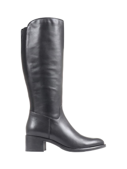 Jones Bootmaker Donatella Leather Long Boots, Black, Black