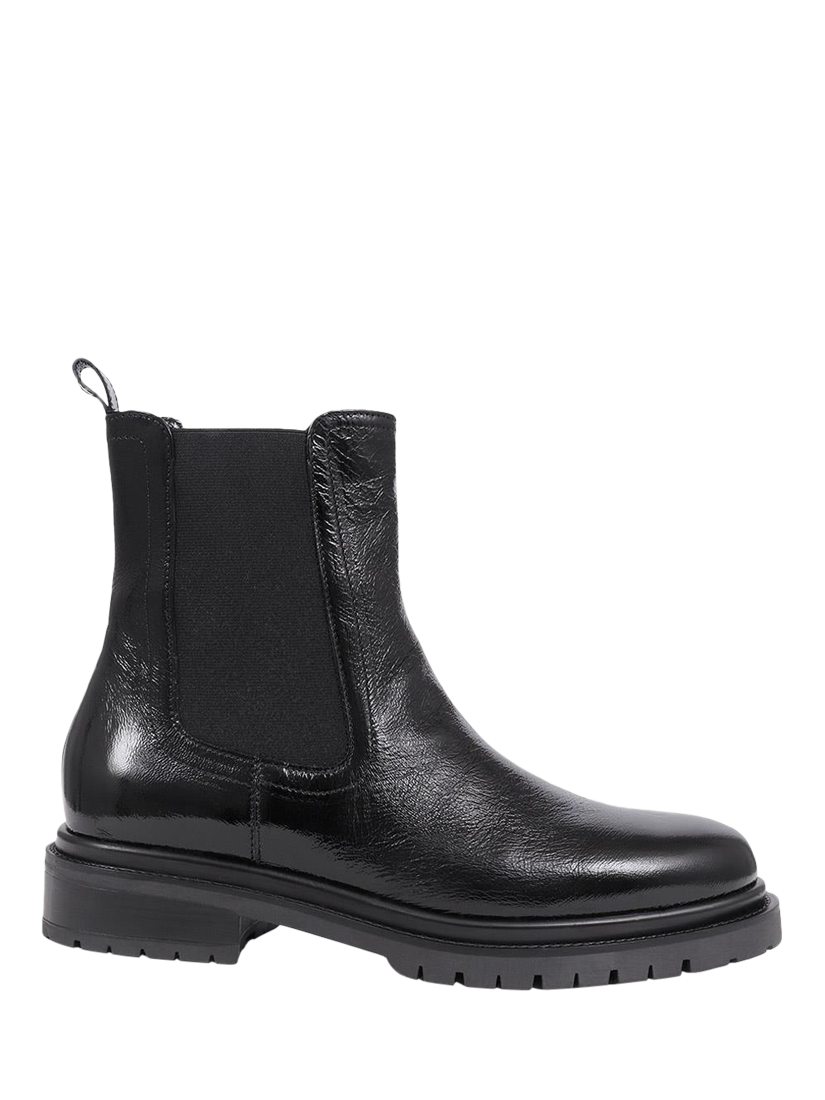 Product image 1 of 5, which shows Jones Bootmaker Kefalonia Patent Chelsea Boots, Black, 3