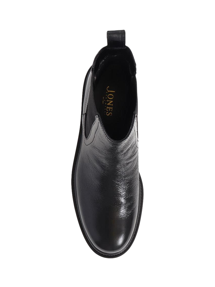 Product image 4 of 5, which shows Jones Bootmaker Kefalonia Patent Chelsea Boots, Black, 3