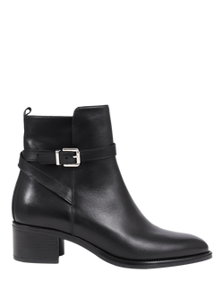 Jones Bootmaker Kyra Leather Heeled Ankle Boots, Black
