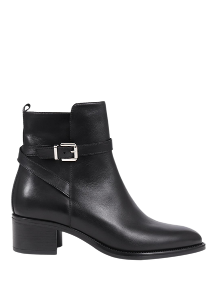 Jones Bootmaker Kyra Leather Heeled Ankle Boots, Black