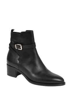 Jones Bootmaker Kyra Leather Heeled Ankle Boots - view 2, Black