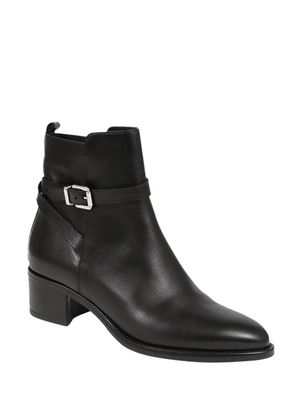 Jones Bootmaker Kyra Leather Heeled Ankle Boots - view 2, Black