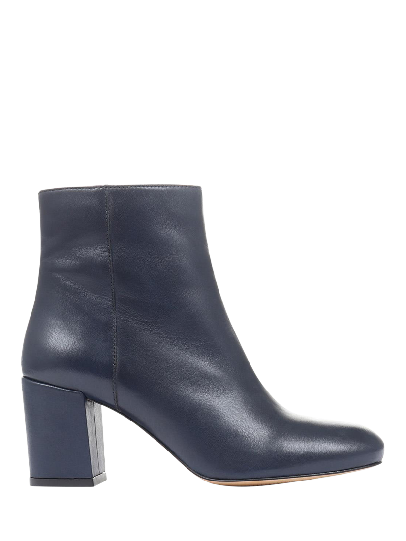 Jones Bootmaker Neptune 3 Leather Heeled Ankle Boots Navy