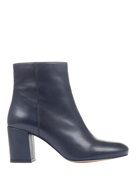 Jones Bootmaker Neptune 3 Leather Heeled Ankle Boots, Navy