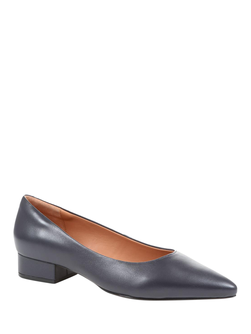 Product image 3 of 4, which shows Jones Bootmaker Sunstone Leather Court Shoes, Navy, 3