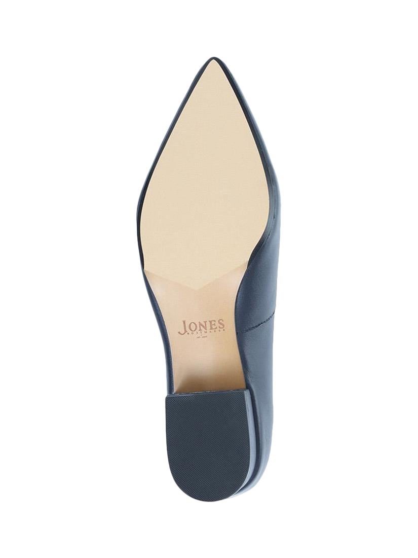 Product image 4 of 4, which shows Jones Bootmaker Sunstone Leather Court Shoes, Navy, 3