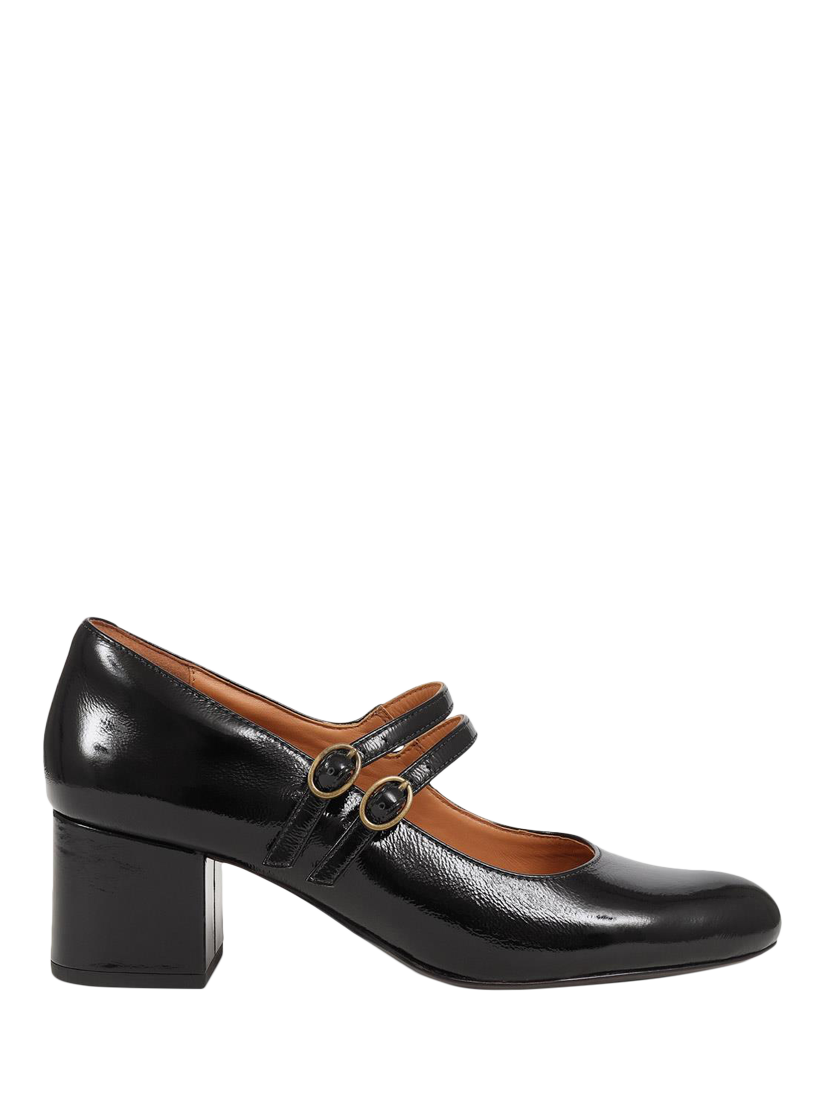Product image 1 of 5, which shows Jones Bootmaker Xanthi Patent Leather Heeled Mary Janes, Black, 3