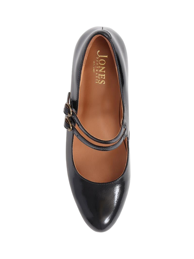 Product image 4 of 5, which shows Jones Bootmaker Xanthi Patent Leather Heeled Mary Janes, Black, 3