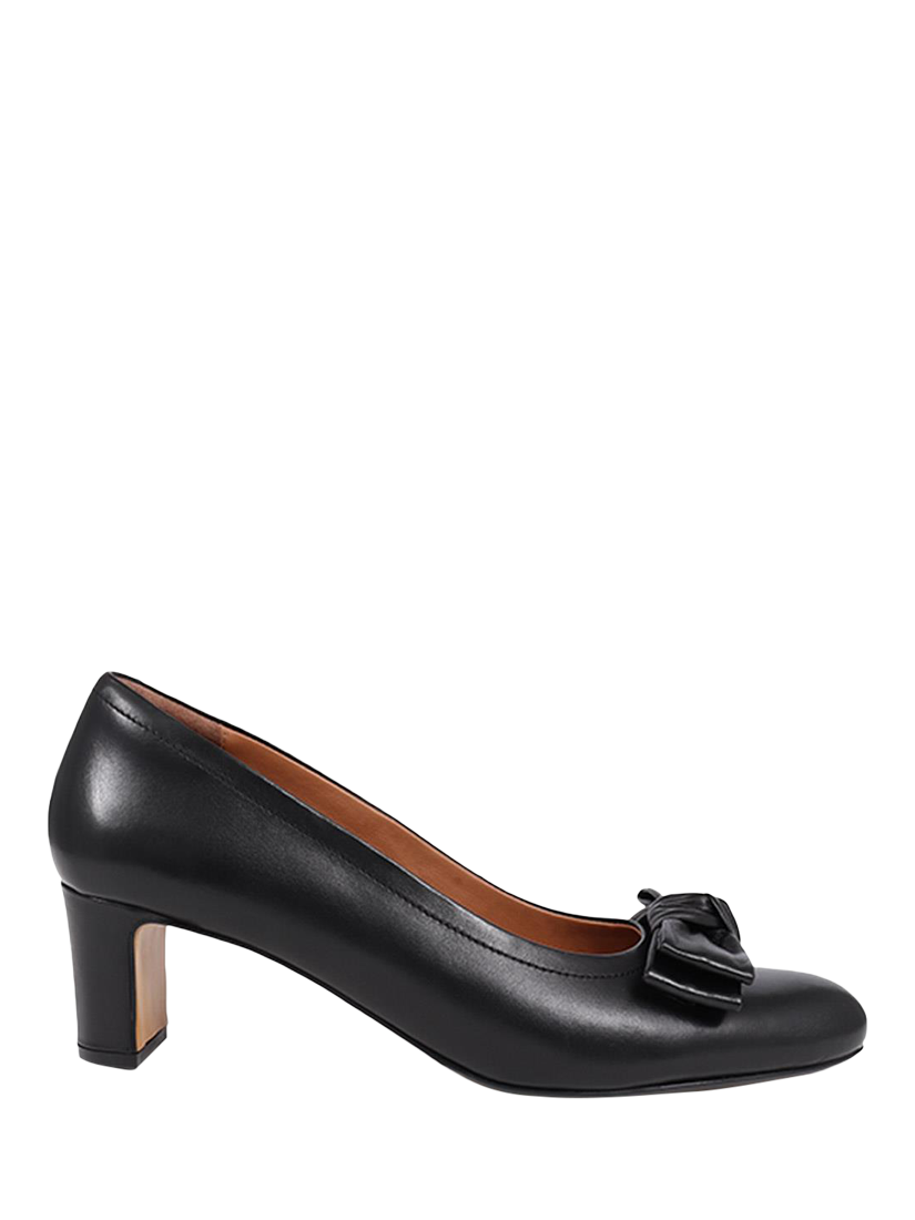 Jones Bootmaker Zelda Leather Heeled Courts, Black
