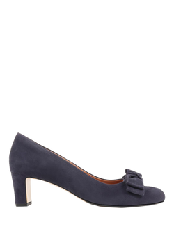 Jones Bootmaker Zelda Suede Bow Heeled Courts, Navy