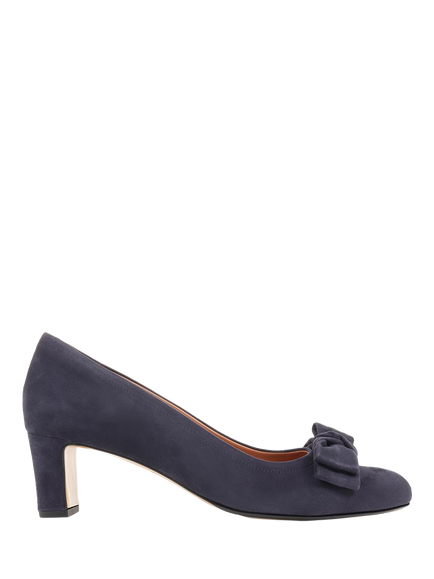 Jones Bootmaker Zelda Suede Bow Heeled Courts, Navy