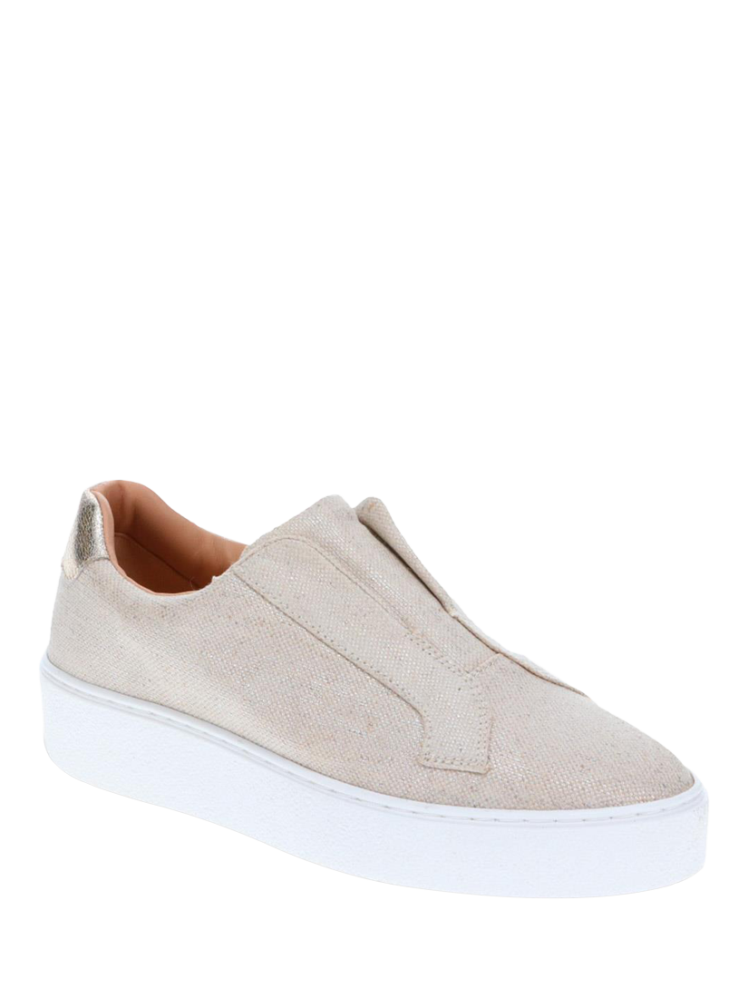 Product image 2 of 5, which shows Jones Bootmaker Fernanda 2 Textured Leather Slip-On Trainers, Sand, 3