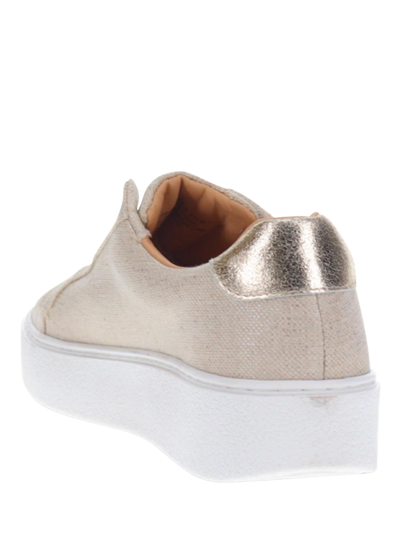 Product image 3 of 5, which shows Jones Bootmaker Fernanda 2 Textured Leather Slip-On Trainers, Sand, 3