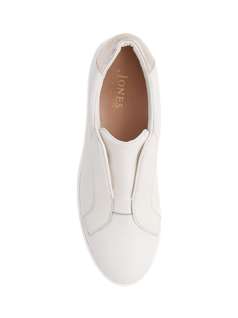 Product image 4 of 5, which shows Jones Bootmaker Fernanda 2 Leather Slip-On Trainers, White, 3