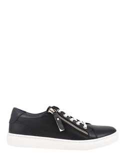 Jones Bootmaker Padova 2 Leather Lace-Up Trainers, Black/White