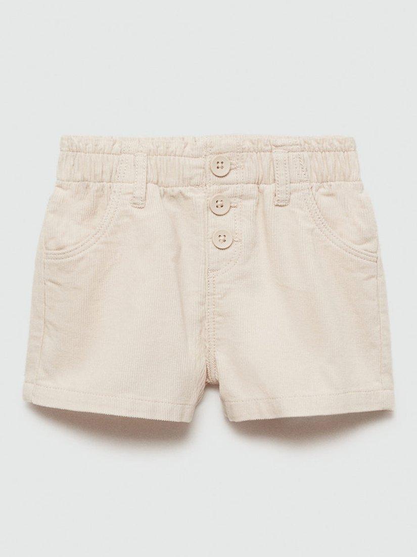 Mango Kids' Sanu Elasticated Waist Shorts, Cream