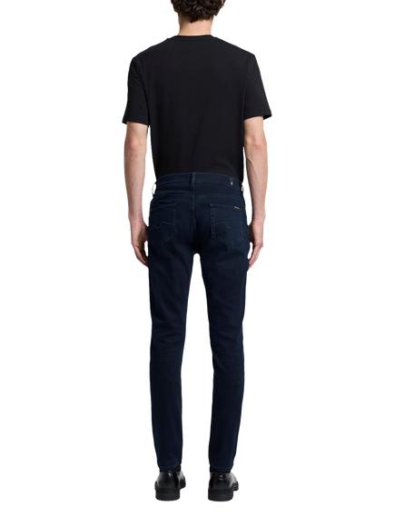 7 For All Mankind Slimmy Tapered Luxe Jeans, Blue Black - view 2, Blue Black
