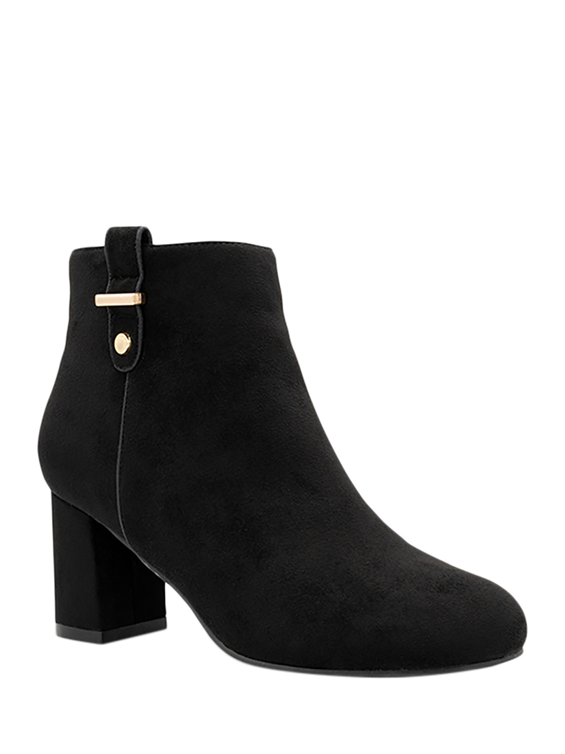 Paradox London Billie Wide Fit Block Heel Suedette Ankle Boots