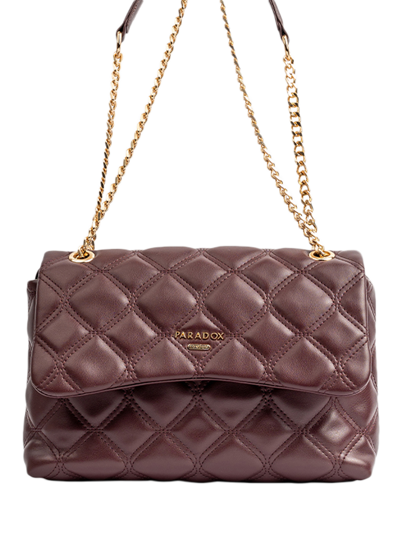 Paradox London Oberon Quilted Shoulder Bag, Burgundy