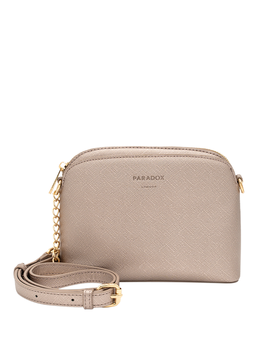 Product image 1 of 3, which shows Paradox London Olive Crossbody Bag, Pewter