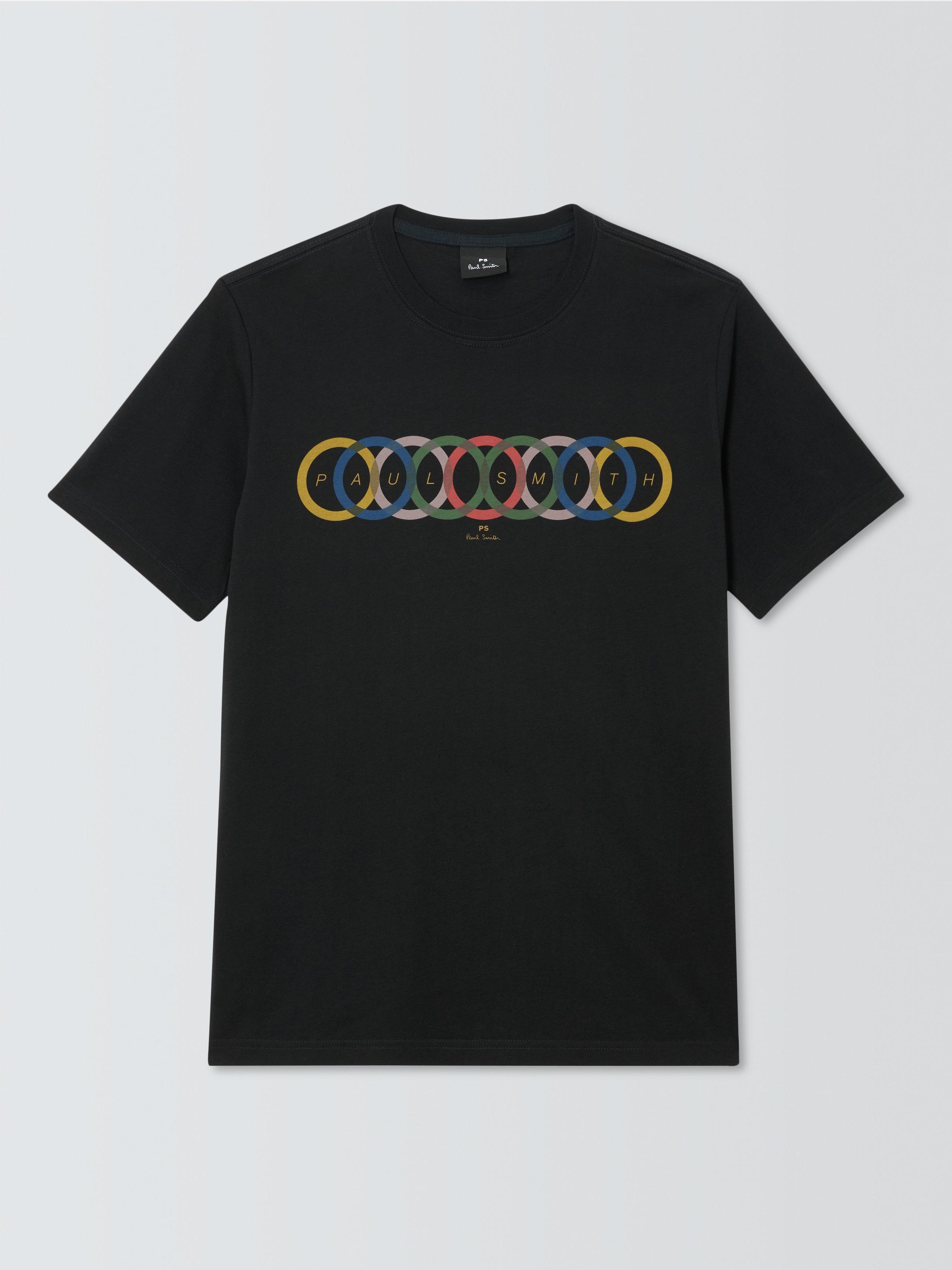 Product image 4 of 6, which shows Paul Smith Organic Cotton Logo Print Regular Fit  T-Shirt, Black, S