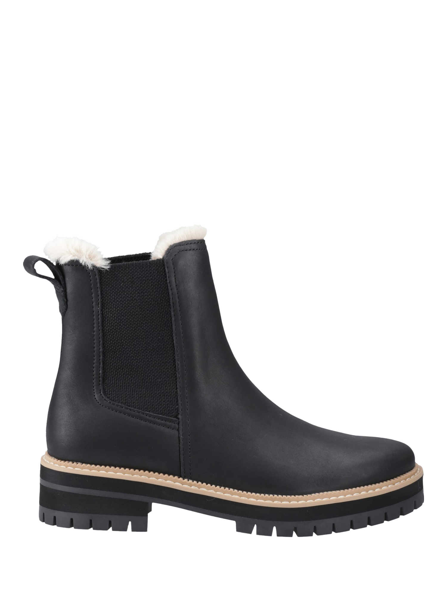 Black fur lined chelsea boots best sale