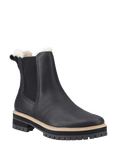 TOMS Bennet 1 Water Resistant Leather Fur Lined Chelsea Boots, Black