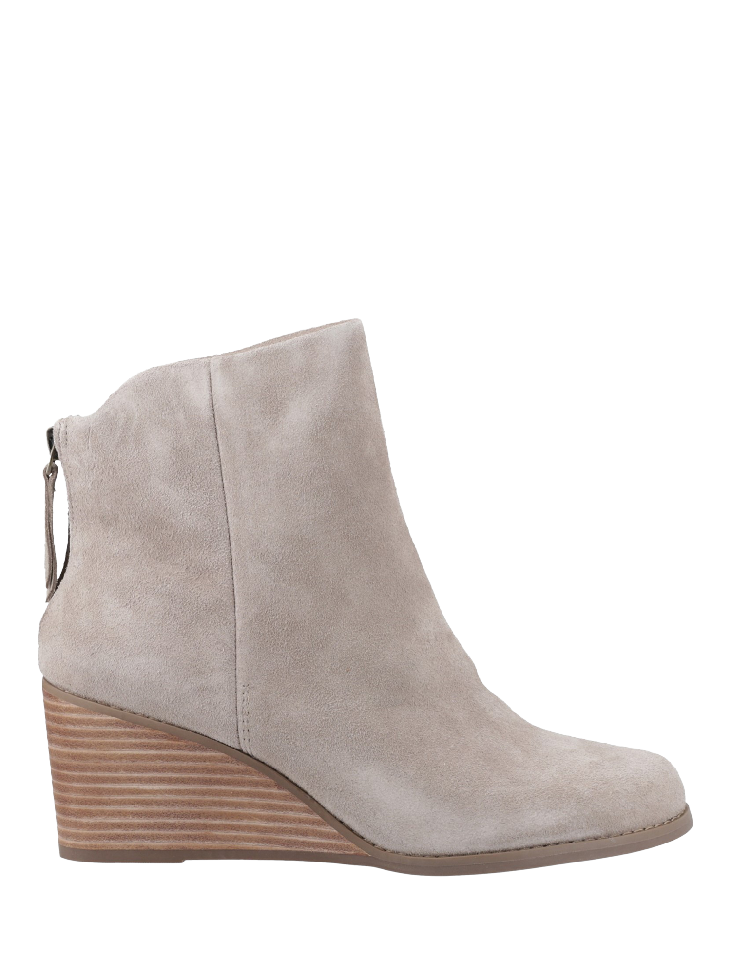 TOMS Casey Wedge Heel Suede Ankle Boots, Cream
