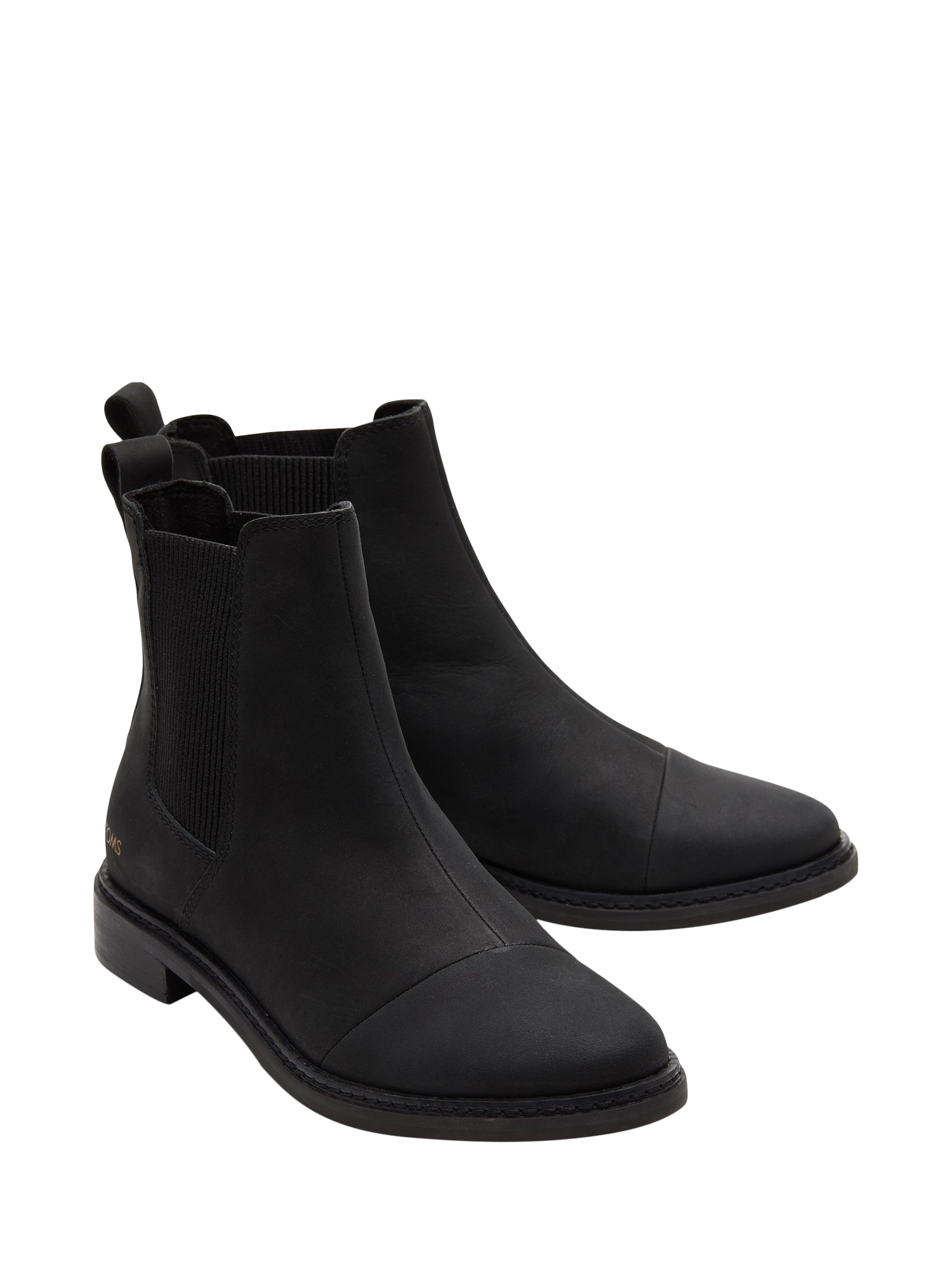Product image 2 of 5, which shows TOMS Charlie Leather Chelsea Boots, Black, 4