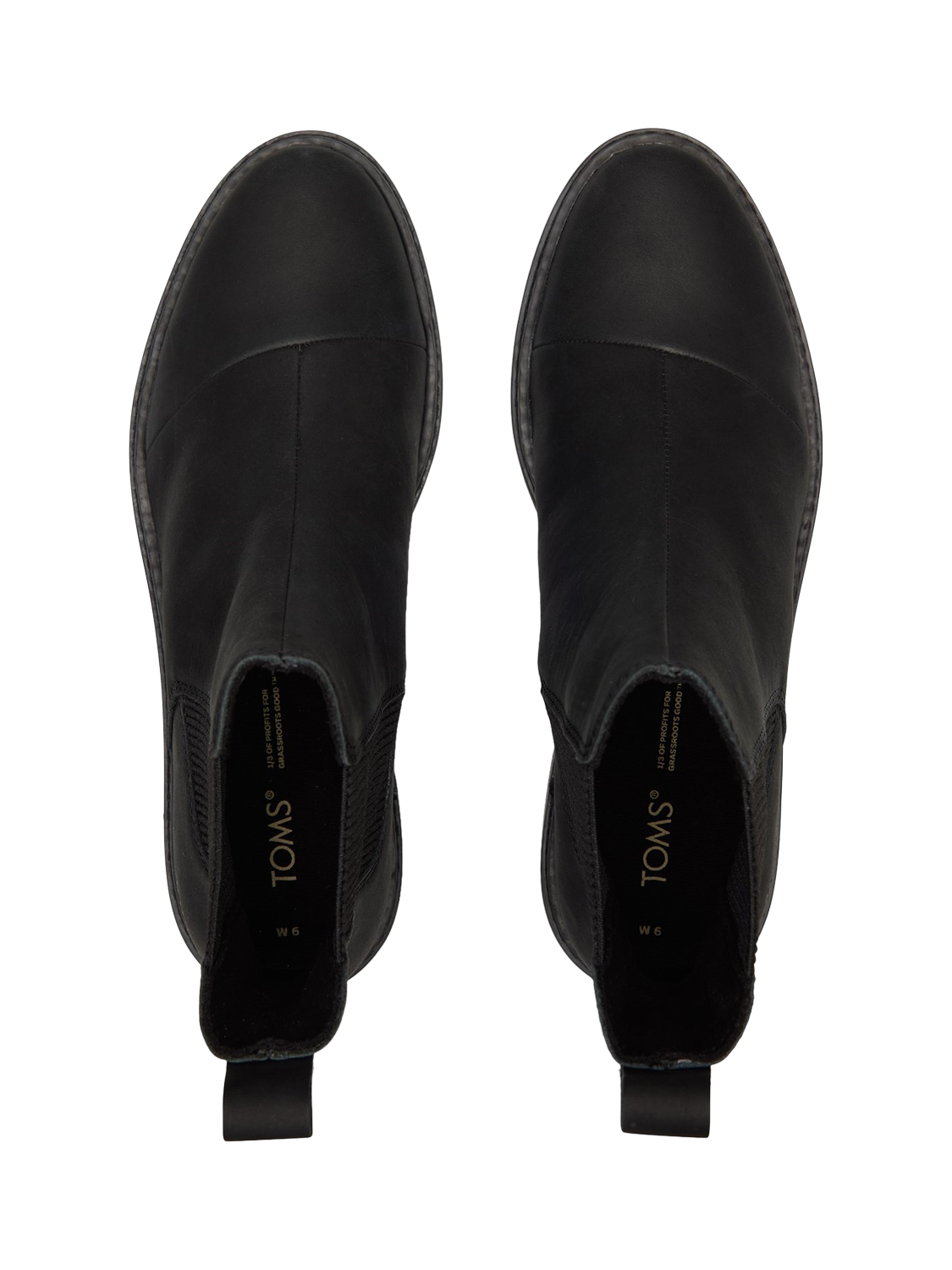 Product image 5 of 5, which shows TOMS Charlie Leather Chelsea Boots, Black, 4
