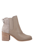 TOMS Evelyn Leather Heeled Ankle Boots, Cream