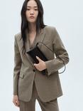 Mango Liam Check Blazer, Beige