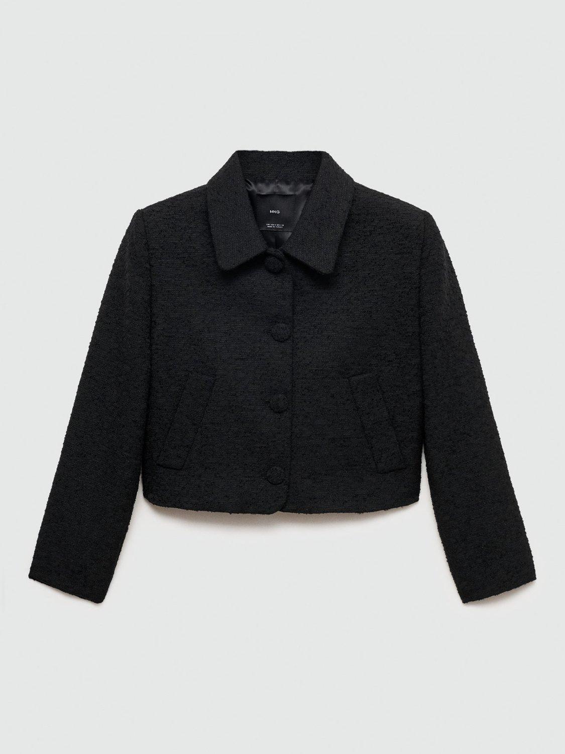 Product image 3 of 8, which shows Mango Salome Cropped Jacket, Black, M
