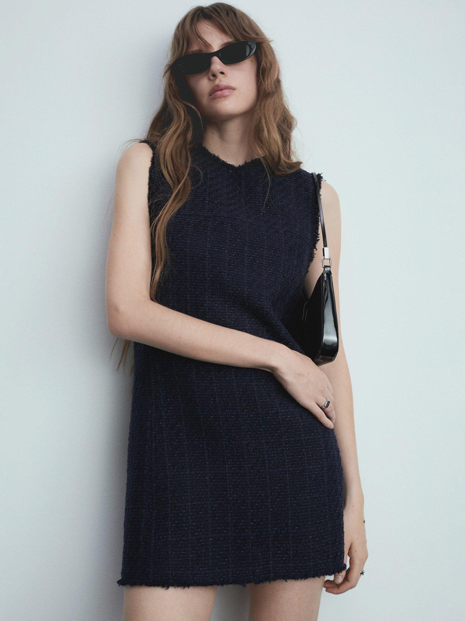Product image 1 of 5, which shows Mango Tina Mini Dress, Navy, 10