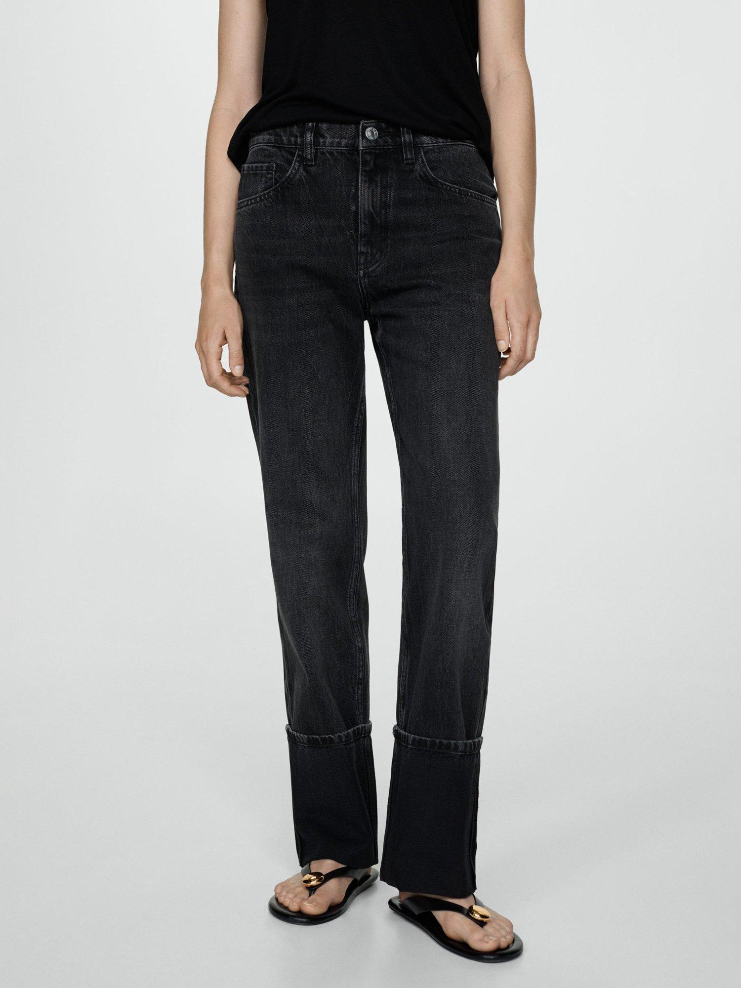 Product image 1 of 8, which shows Mango Alison Mid Rise Straight Leg Jeans, Open Grey, 6