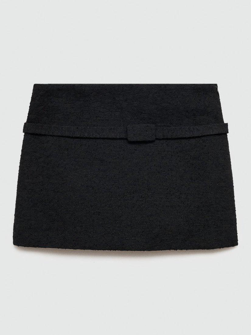 Product image 3 of 8, which shows Mango Salome Belted Mini Skirt, Black, L