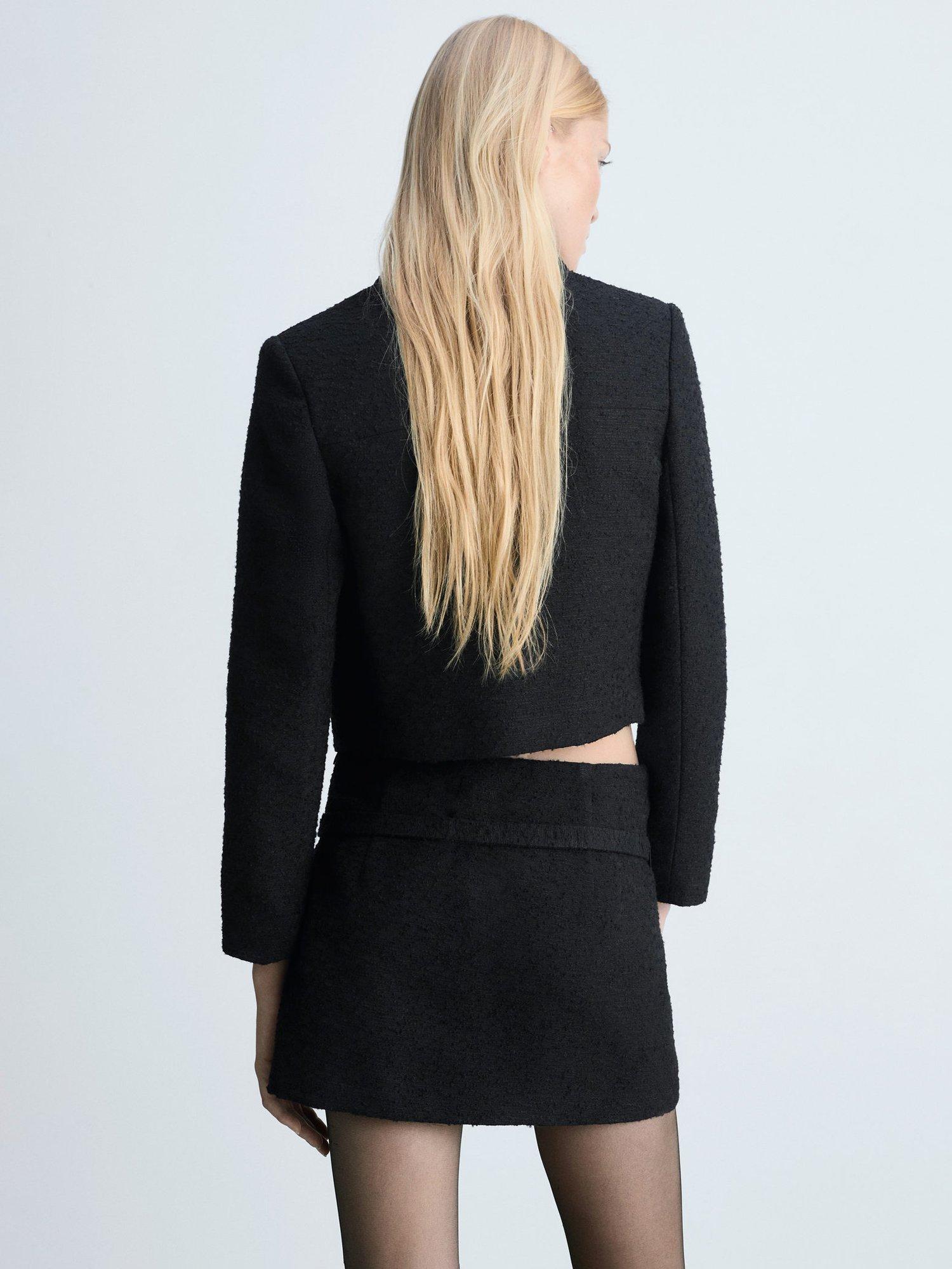 Product image 4 of 8, which shows Mango Salome Belted Mini Skirt, Black, L