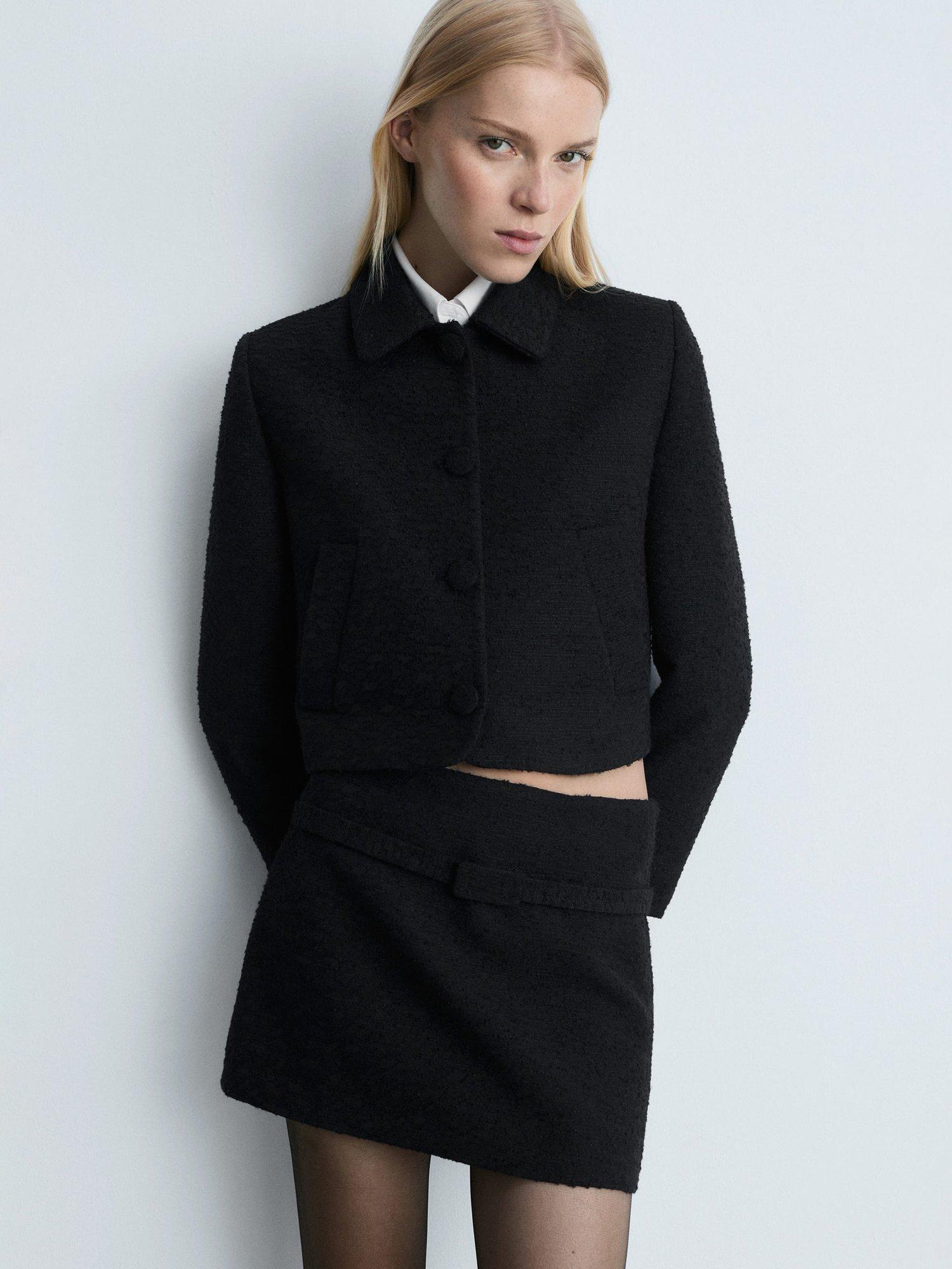 Product image 6 of 8, which shows Mango Salome Belted Mini Skirt, Black, L