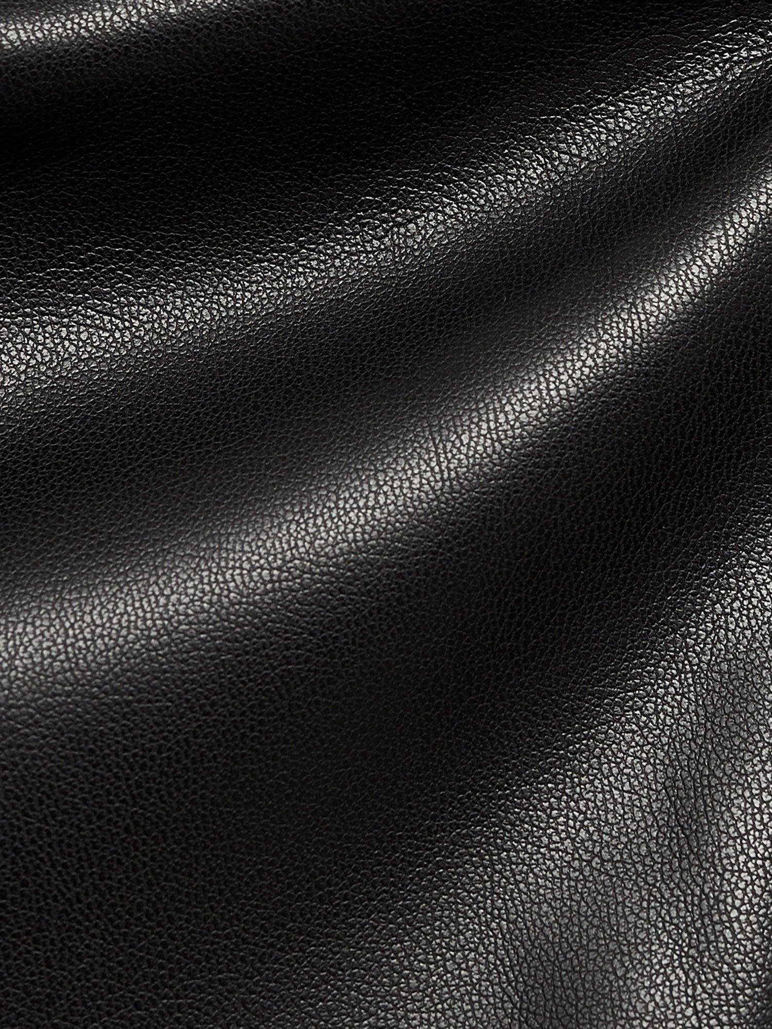 Product image 6 of 6, which shows Mango Robbie Faux Leather Off Shoulder Top, Black, S