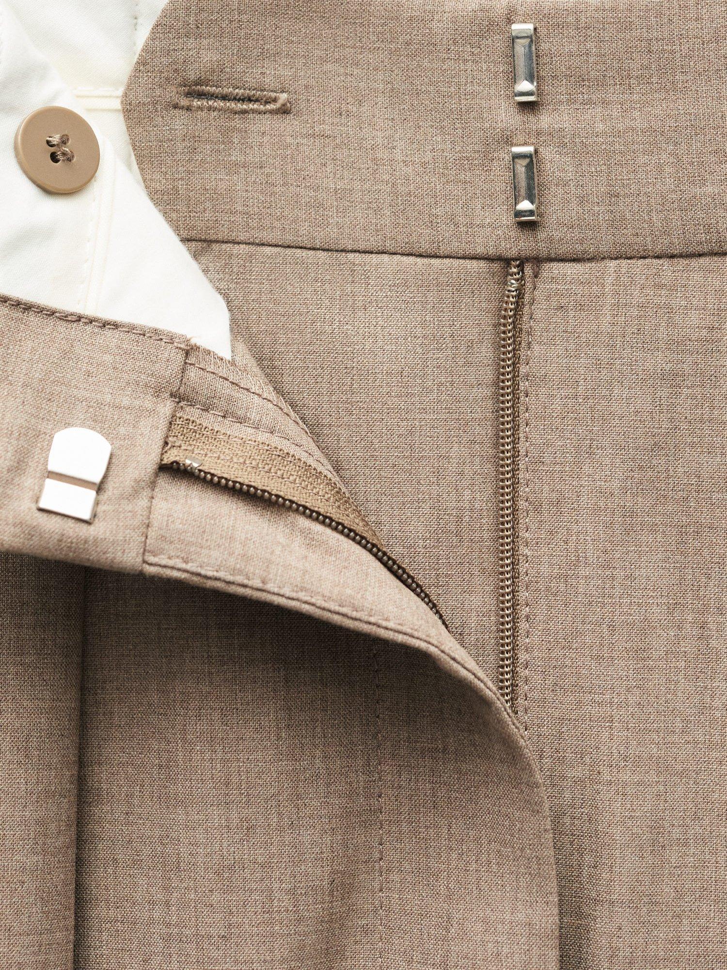 Product image 5 of 7, which shows Mango Brownie Wool Blend Wide Leg Trousers, Brown, 6