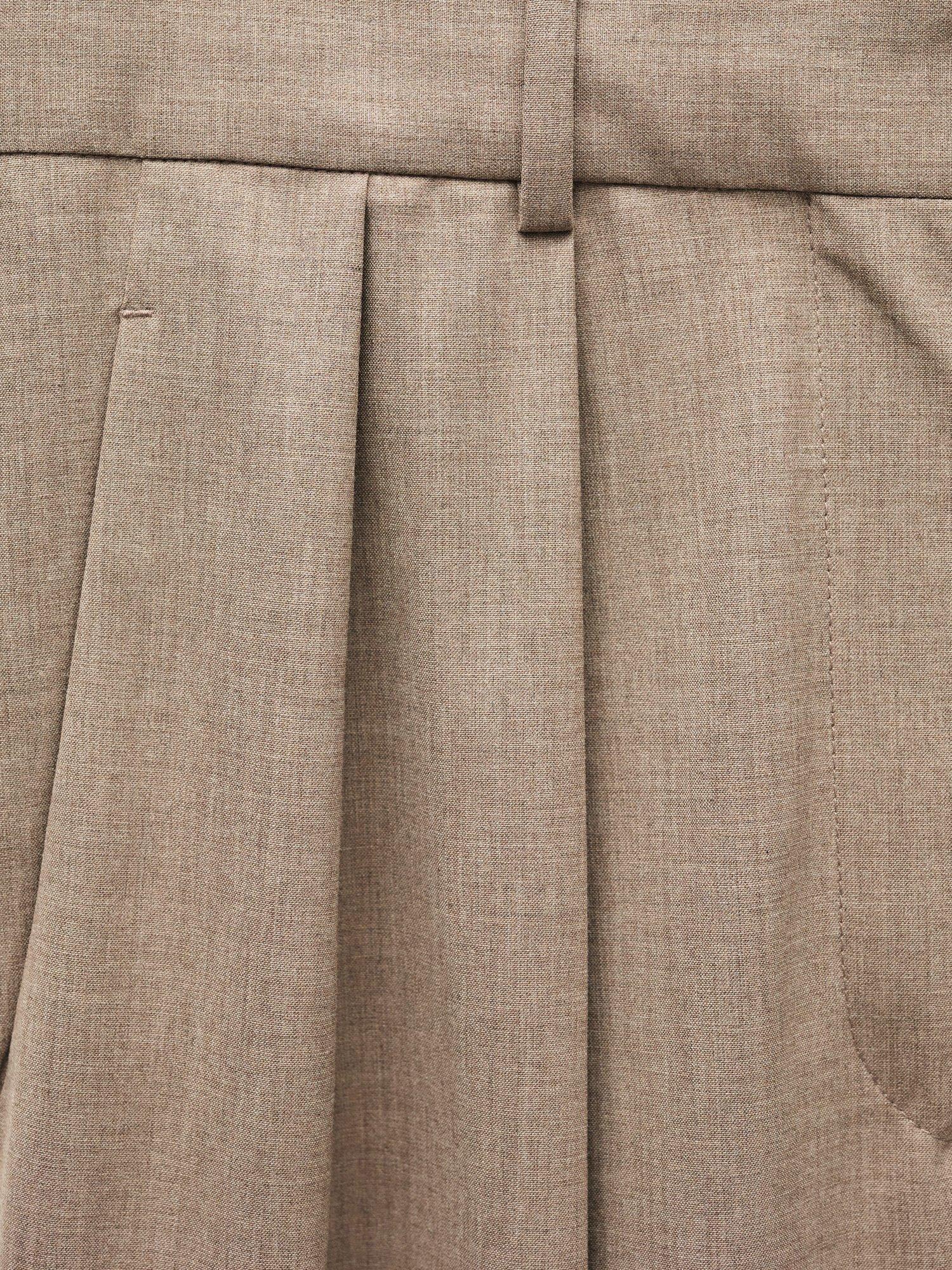 Product image 7 of 7, which shows Mango Brownie Wool Blend Wide Leg Trousers, Brown, 6