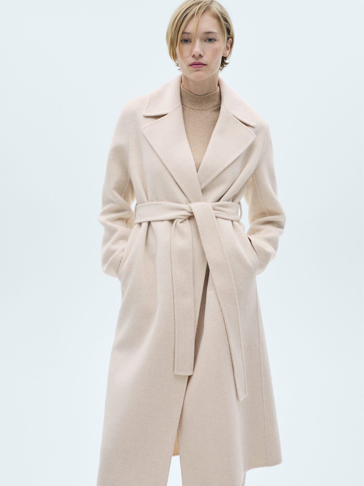 Mango Batin Wool Blend Coat Cream